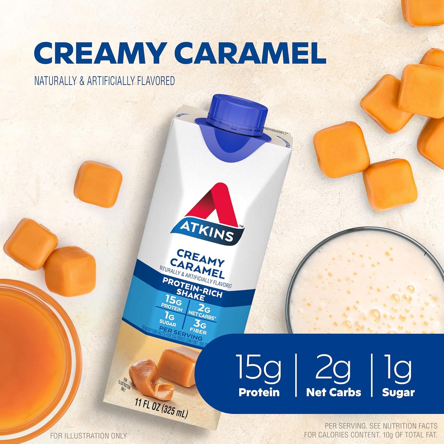image:imageAtkins Atkins Energy Shake Creamy Caramel 4 Count Pack of 31 Fl Oz Pack of 12