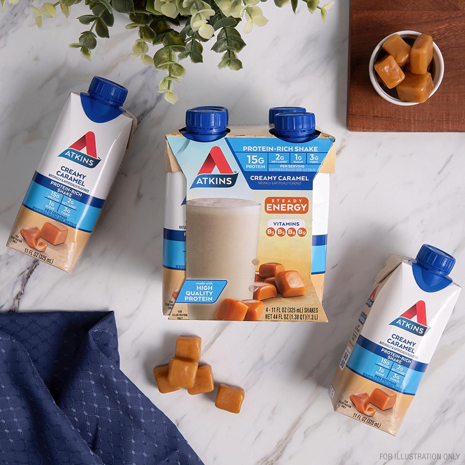 image:imageAtkins Atkins Energy Shake Creamy Caramel 4 Count Pack of 31 Fl Oz Pack of 12