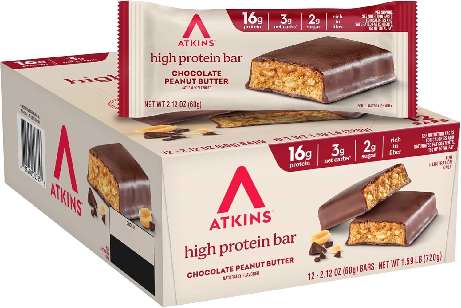 image:imageAtkins Blueberry Greek Yogurt amp Strawberry Shortcake High Protein Bar High Fiber Keto Friendly 12 Count 6 Bars Each FlavorSnack Food Bar