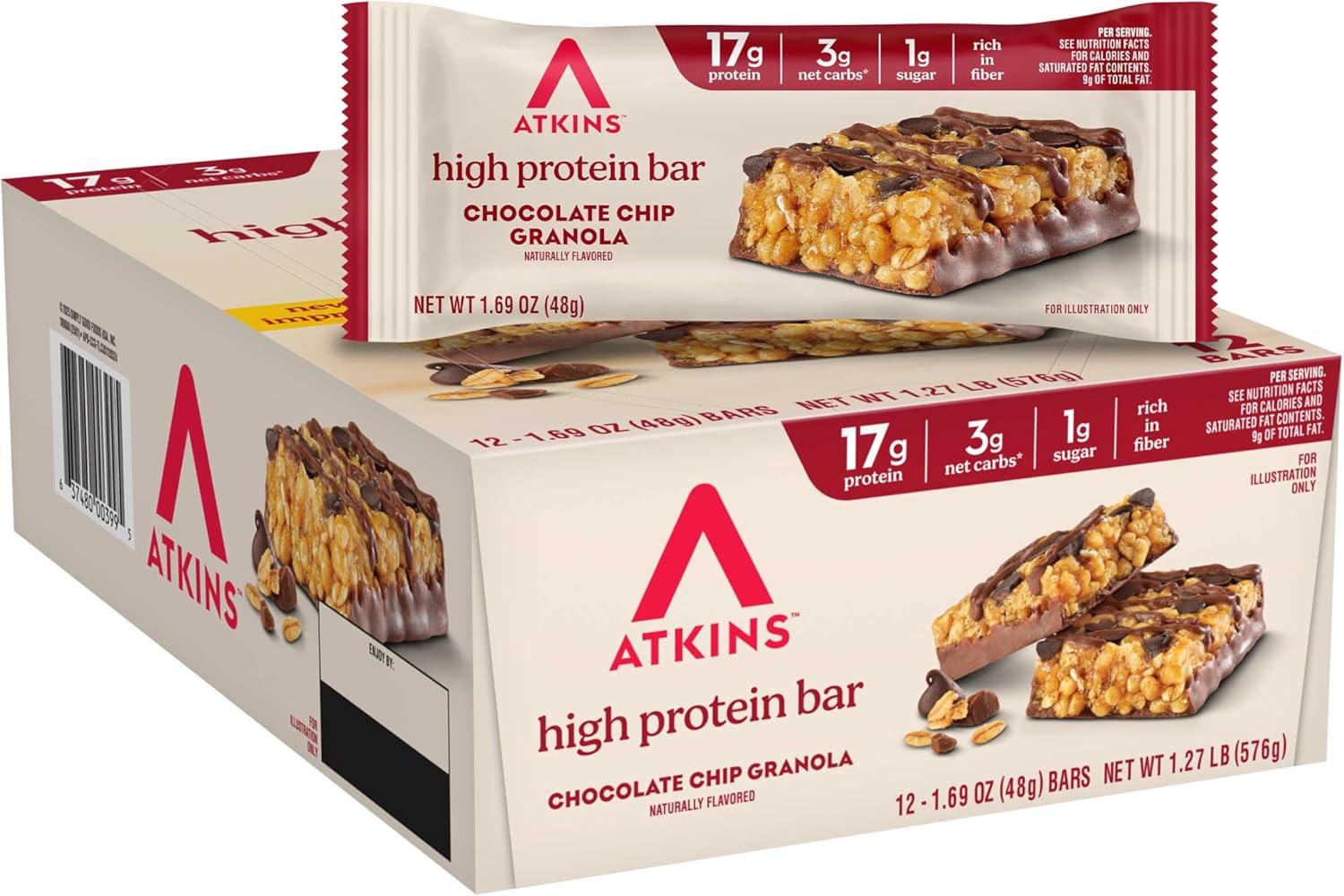 image:imageAtkins Blueberry Greek Yogurt amp Strawberry Shortcake High Protein Bar High Fiber Keto Friendly 12 Count 6 Bars Each FlavorSnack Food Bar