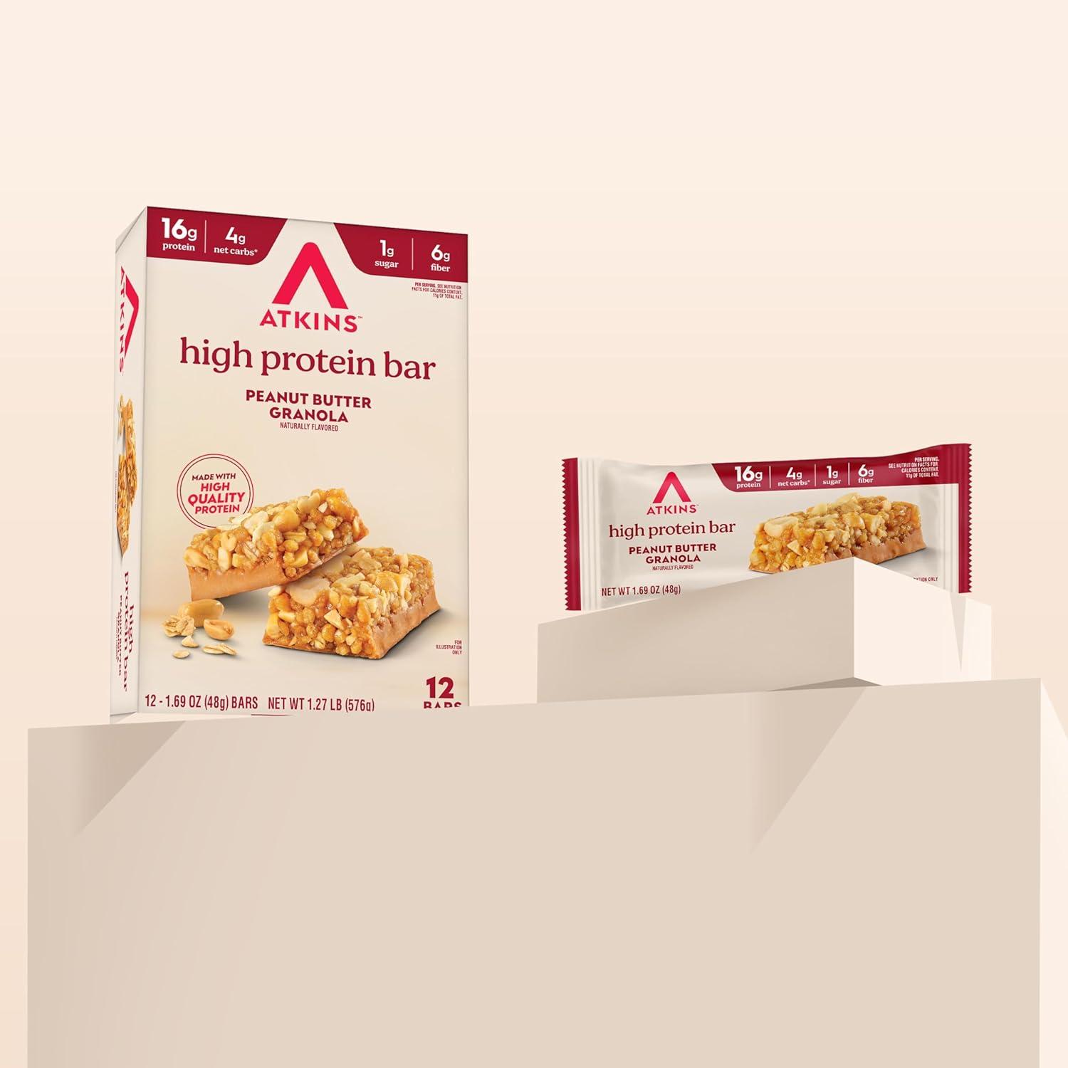image:imageAtkins Blueberry Greek Yogurt amp Strawberry Shortcake High Protein Bar High Fiber Keto Friendly 12 Count 6 Bars Each FlavorSnack Food Bar