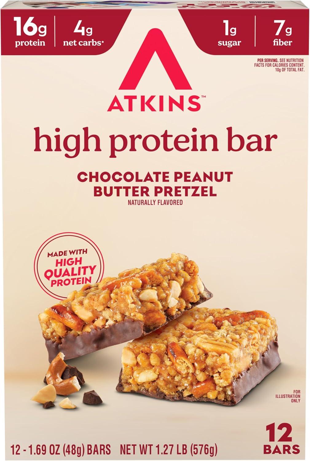 image:imageAtkins Blueberry Greek Yogurt amp Strawberry Shortcake High Protein Bar High Fiber Keto Friendly 12 Count 6 Bars Each FlavorSnack Food Bar