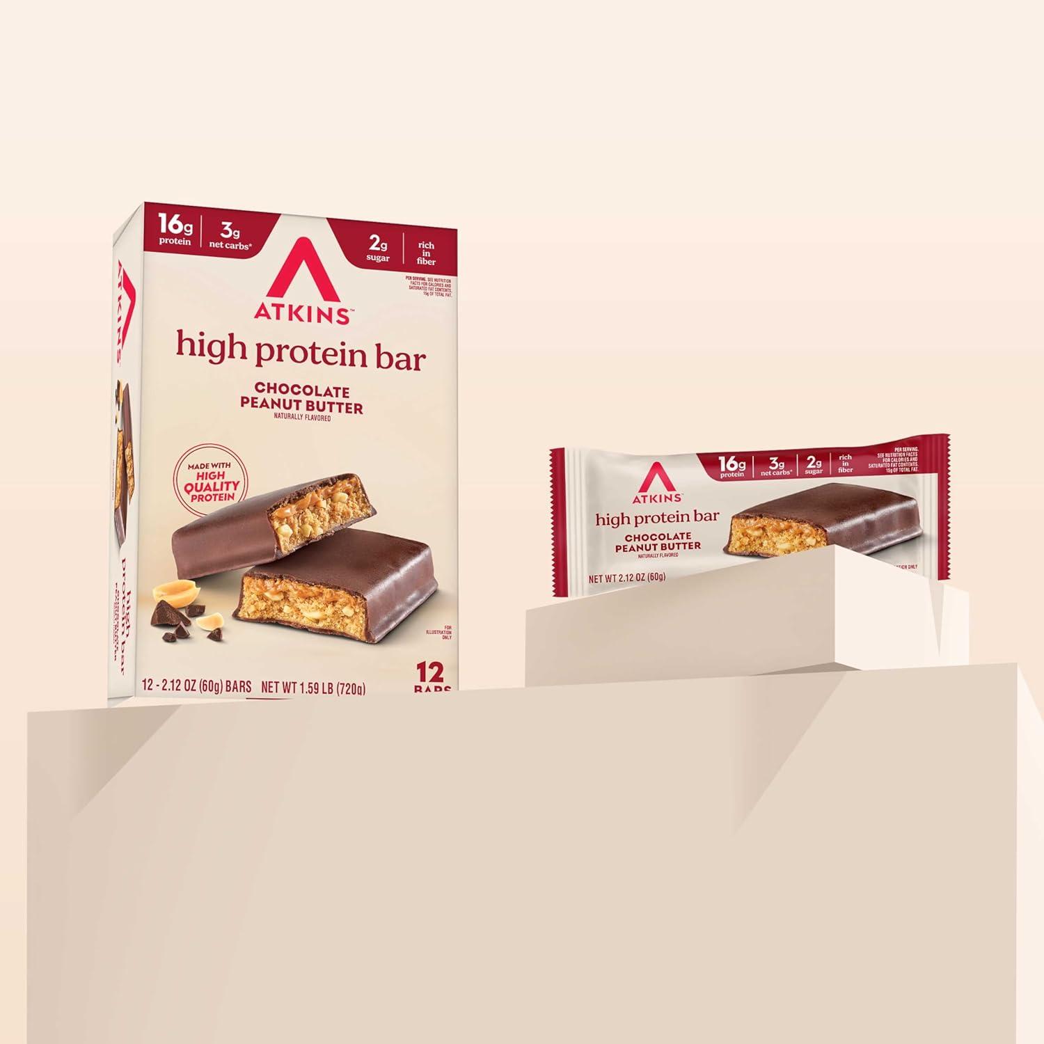 image:imageAtkins Blueberry Greek Yogurt amp Strawberry Shortcake High Protein Bar High Fiber Keto Friendly 12 Count 6 Bars Each FlavorSnack Food Bar