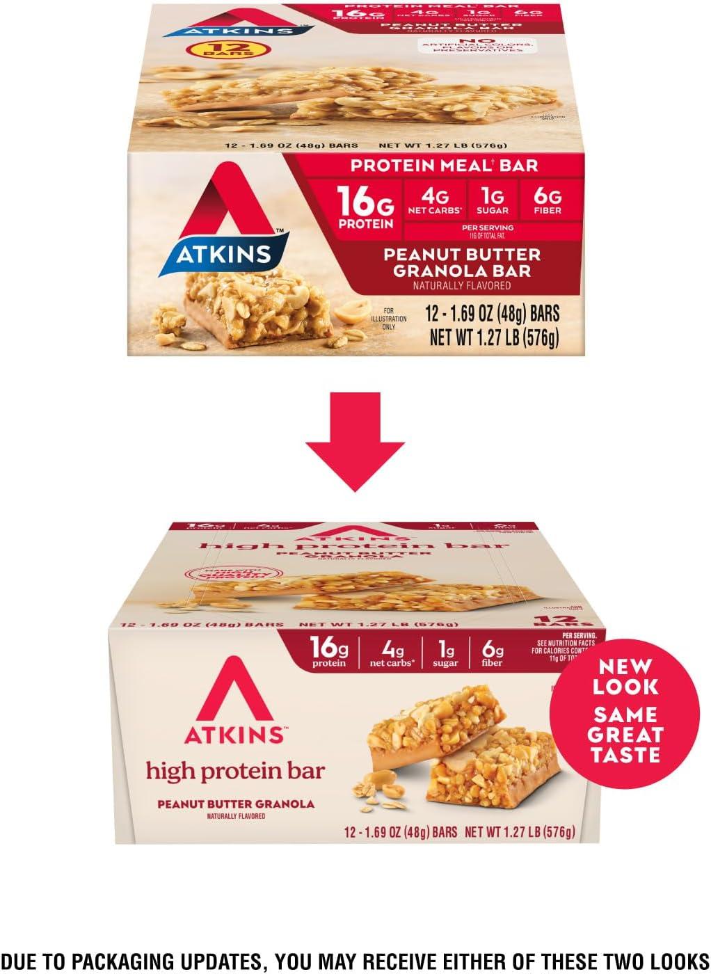 image:imageAtkins Blueberry Greek Yogurt amp Strawberry Shortcake High Protein Bar High Fiber Keto Friendly 12 Count 6 Bars Each FlavorSnack Food Bar