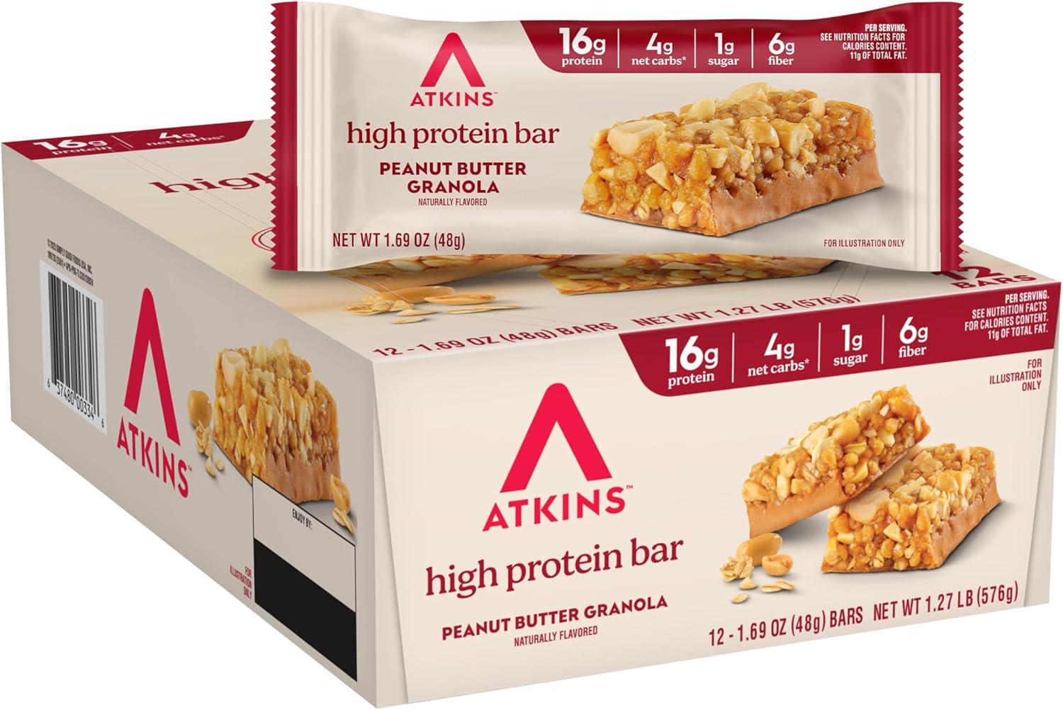image:imageAtkins Blueberry Greek Yogurt amp Strawberry Shortcake High Protein Bar High Fiber Keto Friendly 12 Count 6 Bars Each FlavorSnack Food Bar
