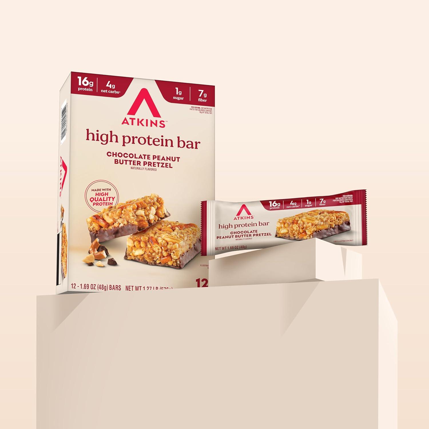 image:imageAtkins Blueberry Greek Yogurt amp Strawberry Shortcake High Protein Bar High Fiber Keto Friendly 12 Count 6 Bars Each FlavorSnack Food Bar