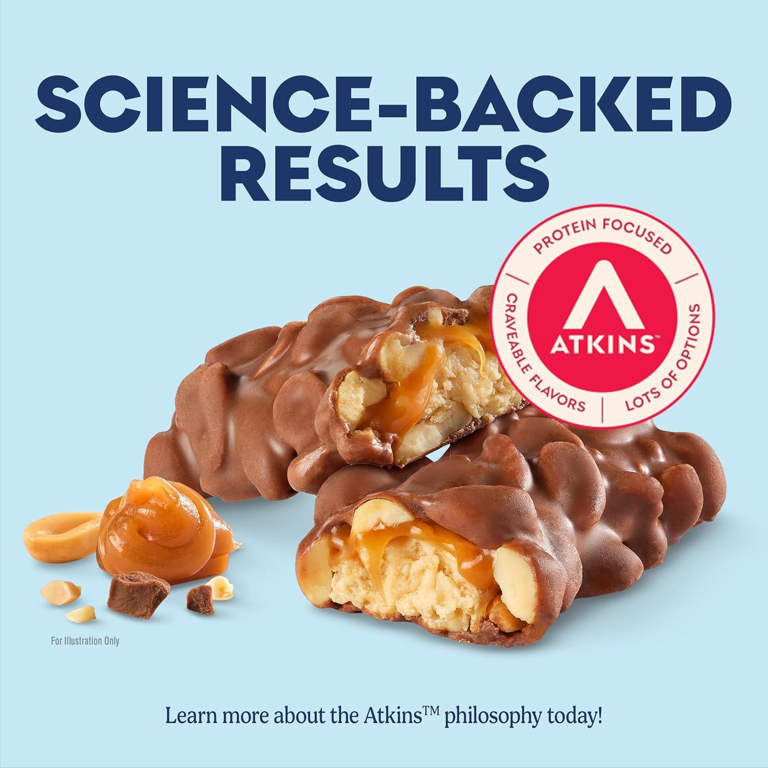 image:imageAtkins Caramel Chocolate Nut Roll Snack Bar Protein Snack 7g Protein 2g Sugar High Fiber Snack 16 CountCaramel Chocolate Nut Roll