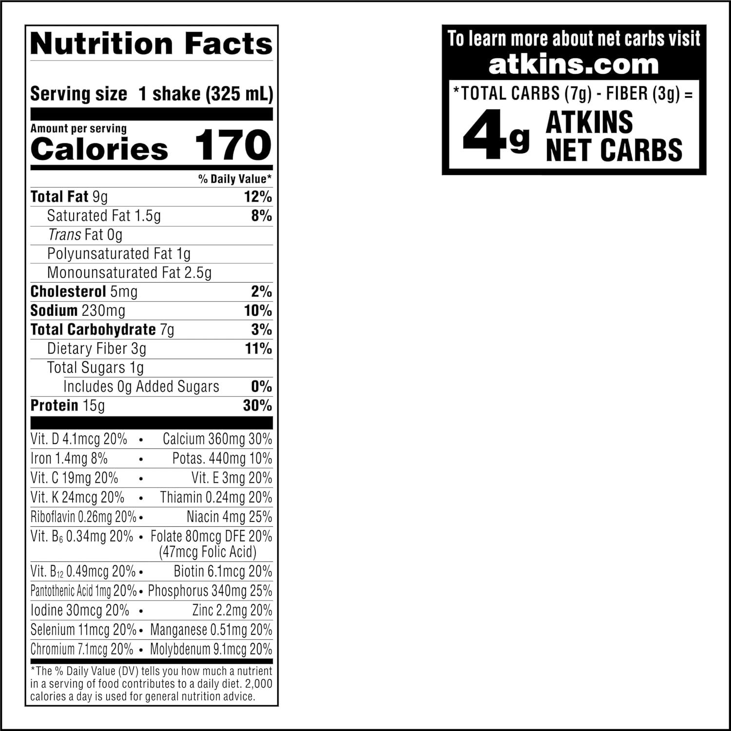 image:imageAtkins Chai Tea Latte Flavored Protein Shake High Protein Shake Low Glycemic Low Carb Low Sugar Keto Friendly Gluten Free Ready to Drink Protein Shake 12 count 3 sets of 4Vanilla Latte
