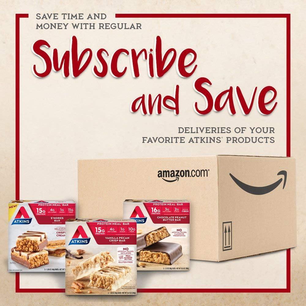 image:imageAtkins Chocolate Almond Caramel High Protein Bars Keto Snacks 15g Protein 3g Net Carbs 1g Sugar Gluten Free Protein Bars High Fiber Snacks Low Sugar 4 Count Pack of 6Birthday Cake