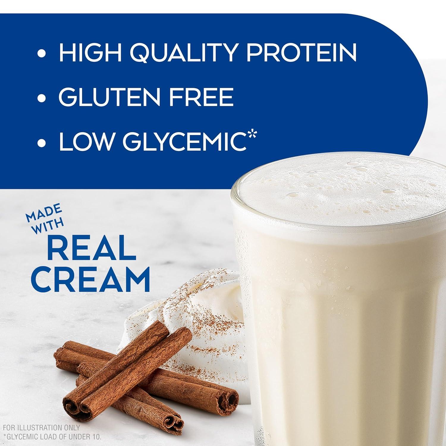 image:imageAtkins Dark Chocolate Royale Protein Shake High Protein Shakes Low Glycemic Low Carb and Low Sugar Chocolate Flavored Protein Shakes Keto Friendly 12 CountCreamy Cinnamon Swirl