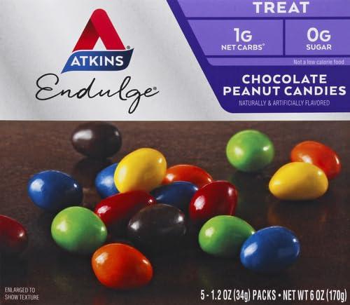 image:imageAtkins Endulge Treat Peanut Butter Candies 2g Net Carbs 2g Sugar Creamy Peanut Butter Filling Low Carb Low Sugar 4 Packs 5 Count EachChocolate Peanut Candies
