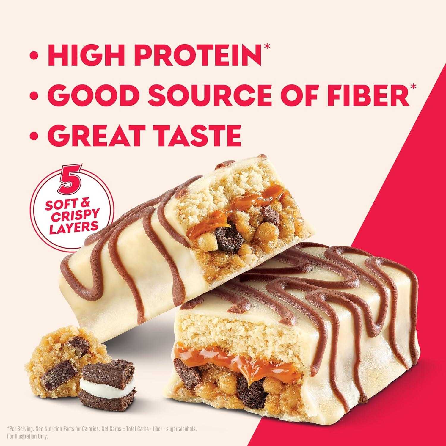 image:imageNew Atkins High Protein Bars Brownie Delight Flavor 15g of Protein 4g Net Carbs 4 Count Pack of 3Cookie Fusion