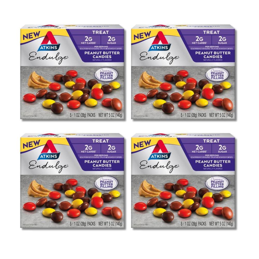 image:imageAtkins Endulge Treat Peanut Butter Candies 2g Net Carbs 2g Sugar Creamy Peanut Butter Filling Low Carb Low Sugar 4 Packs 5 Count EachPeanut Butter Candies