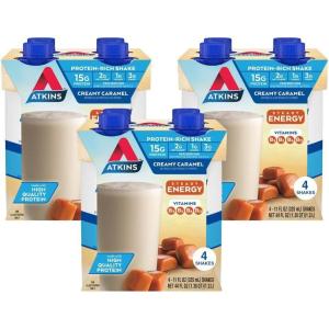 image:imageAtkins Atkins Energy Shake Creamy Caramel 4 Count Pack of 31 Fl Oz Pack of 12