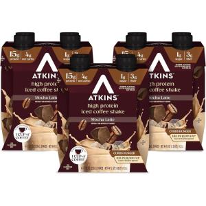 image:imageAtkins Chai Tea Latte Flavored Protein Shake High Protein Shake Low Glycemic Low Carb Low Sugar Keto Friendly Gluten Free Ready to Drink Protein Shake 12 count 3 sets of 4Mocha