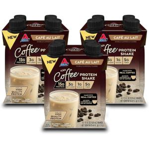 image:imageAtkins Chai Tea Latte Flavored Protein Shake High Protein Shake Low Glycemic Low Carb Low Sugar Keto Friendly Gluten Free Ready to Drink Protein Shake 12 count 3 sets of 4Caf Au Lait