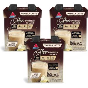 image:imageAtkins Chai Tea Latte Flavored Protein Shake High Protein Shake Low Glycemic Low Carb Low Sugar Keto Friendly Gluten Free Ready to Drink Protein Shake 12 count 3 sets of 4Vanilla Latte