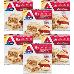 image:imageAtkins Chocolate Almond Caramel High Protein Bars Keto Snacks 15g Protein 3g Net Carbs 1g Sugar Gluten Free Protein Bars High Fiber Snacks Low Sugar 4 Count Pack of 6Strawberry Shortcake