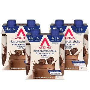 image:imageAtkins Dark Chocolate Royale Protein Shake High Protein Shakes Low Glycemic Low Carb and Low Sugar Chocolate Flavored Protein Shakes Keto Friendly 12 CountDark Chocolate