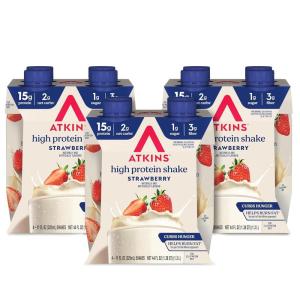 image:imageAtkins Dark Chocolate Royale Protein Shake High Protein Shakes Low Glycemic Low Carb and Low Sugar Chocolate Flavored Protein Shakes Keto Friendly 12 CountStrawberry