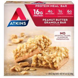 image:imageAtkins Endulge Caramel Nut Chew Bar Dessert Favorite 1g Sugar Good Source of Fiber 5 CountPeanut Butter Granola