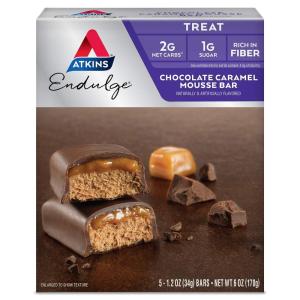 image:imageAtkins Endulge Chocolate Caramel Mousse Bar Dessert Favorite 1g Sugar High in Fiber 5 Count5 Count Pack of 1