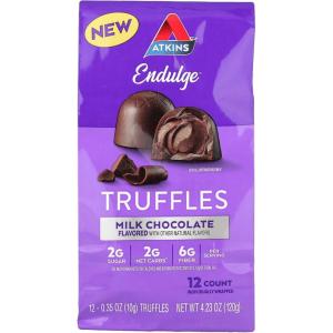image:imageAtkins Endulge Milk Chocolate Truffles Low Sugar Low Carb Keto Friendly 6 pack 12 Truffles each PackTruffle