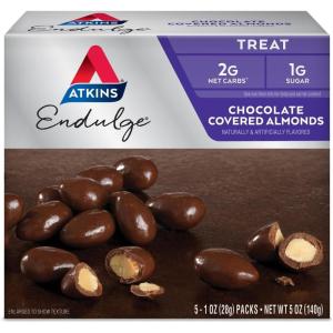 image:imageAtkins Endulge Treat Peanut Butter Candies 2g Net Carbs 2g Sugar Creamy Peanut Butter Filling Low Carb Low Sugar 4 Packs 5 Count EachChocolate Covered Almonds