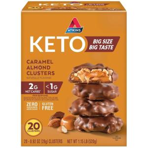 image:imageAtkins Keto Cookies amp Crme Clusters Gluten Free High Fiber Low Carb Keto Friendly 8 CountCaramel Almond Clusters
