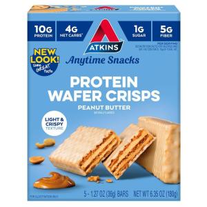 image:imageAtkins Peanutty Overload Snack Bar Protein Snack High in Fiber 2g Sugar 5 CountPeanut Butter