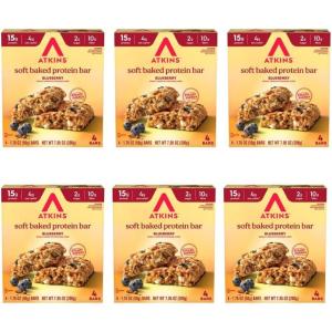 image:imageAtkins Soft Baked High Protein Bars Lemon Poppy Seed Flavor 15g Protein 4g Net Carbs 2g Sugar Keto Snacks Low Sugar Bars High Fiber Snacks 6 pack 4 bars eachBlueberry