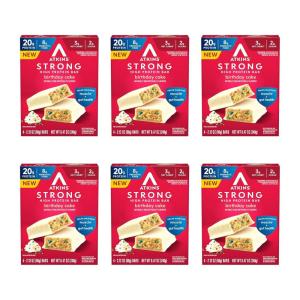 image:imageAtkins Strong Birthday Cake High Protein Bars 20g Protein 2g Sugar 4 Count Pack of 6Birthday Cake