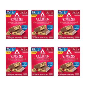 image:imageAtkins Strong Birthday Cake High Protein Bars 20g Protein 2g Sugar 4 Count Pack of 6Chocolate Chip Cookie Dough