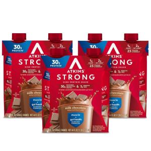 image:imageAtkins Strong High Protein Shake Chocolate Peanut Butter Flavor 30g Protein GLP1 Support Low Carb and Low Sugar Shake Keto Friendly Gluten Free Muscle and Gut Health Support 12 CountChocolate