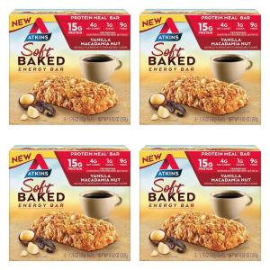 image:imageAtkins Vanilla Macadamia Nut Flavored Soft Baked Energy Bars High in Protein Low Sugar High Fiber Snack Protein Snack 4 Packs 4 Bars EachVanilla Macadamia Nut